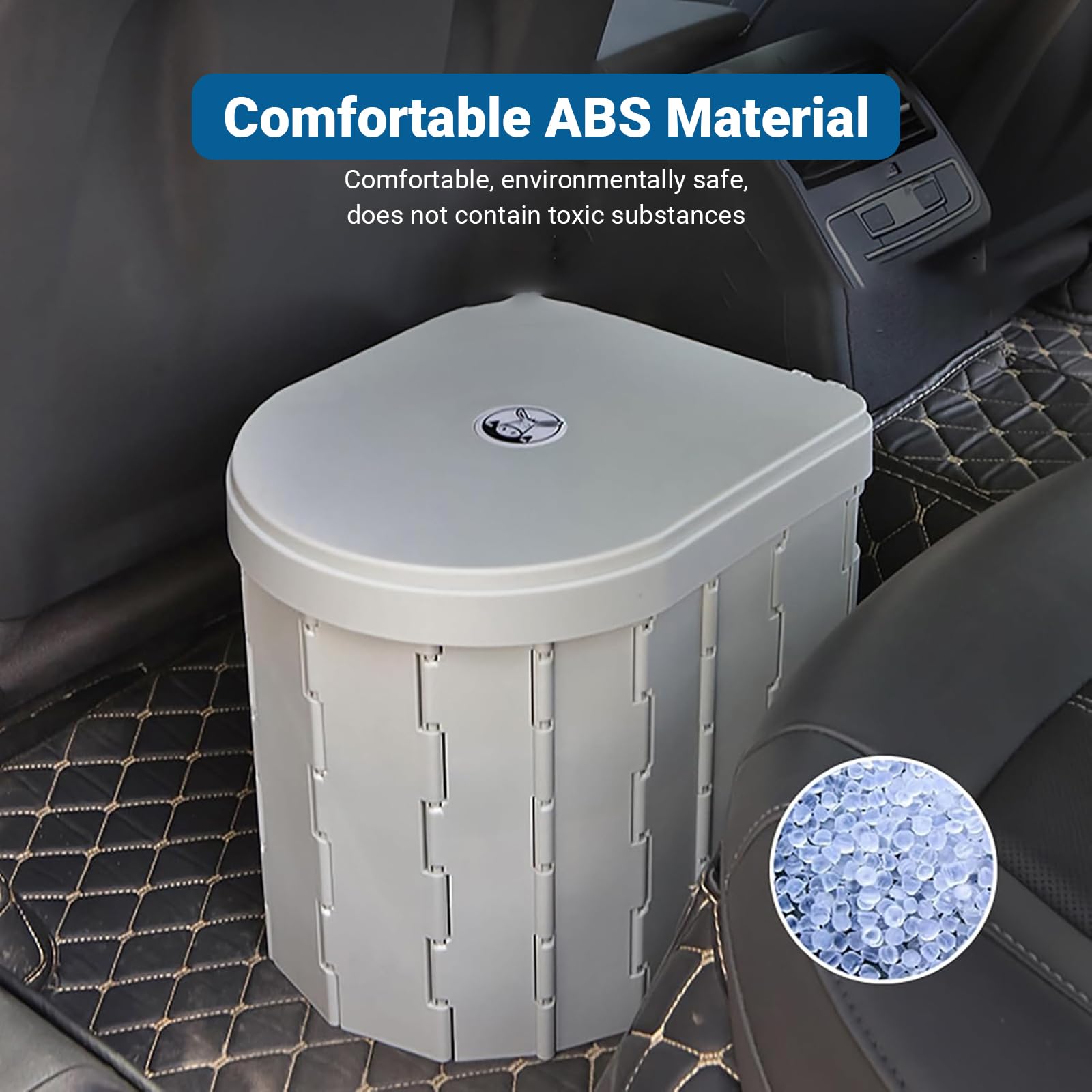 Portable Camping Toilet for Adults - XL Folding Travel Toilet with Lid & Waste Bags - Emergency, Outdoor, Car & Truck Use - Ideal for Camping, Hiking, Road Trips & RV Adventures