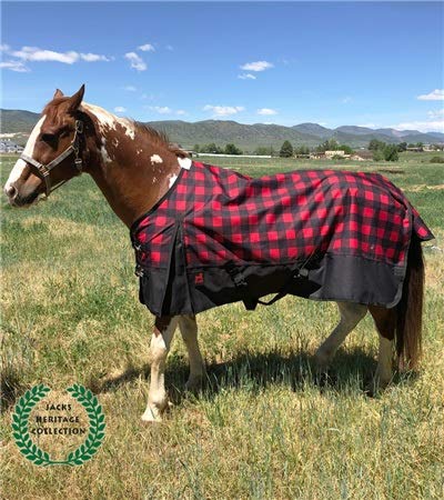 Jacks 4299-RB-80 80-Inch Kratos Turnout Sheet - 1200 Denier Waterproof Horse Blanket, Red Buffalo - Perfect for Cold Weather Riding & Stable Use