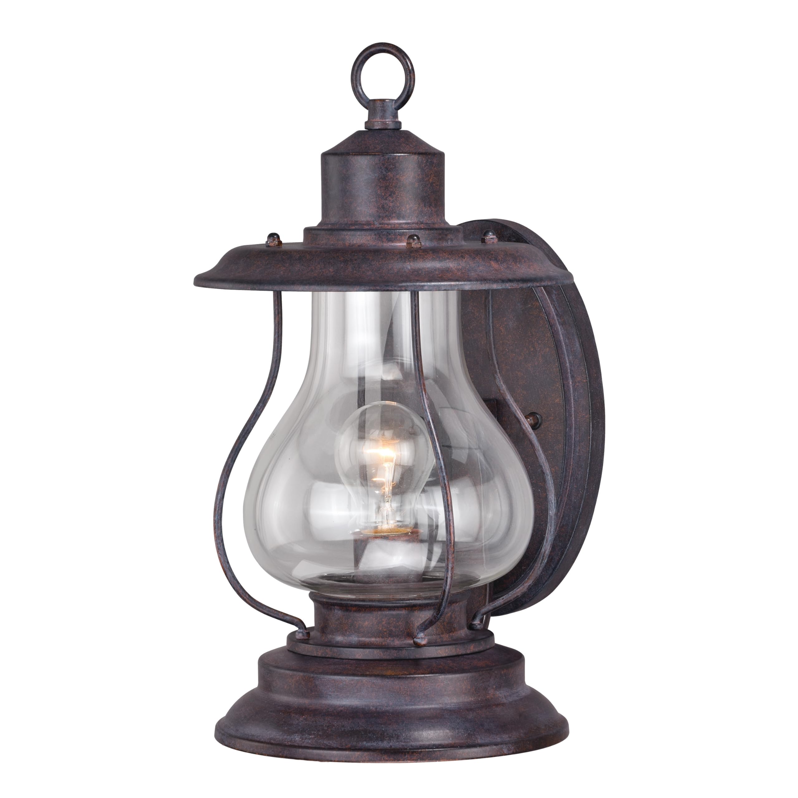 VAXCEL Dockside 1-Light Bronze Coastal Outdoor Wall Lantern with Clear Glass - Perfect for Porch, Patio, Garden & Beach House Lighting