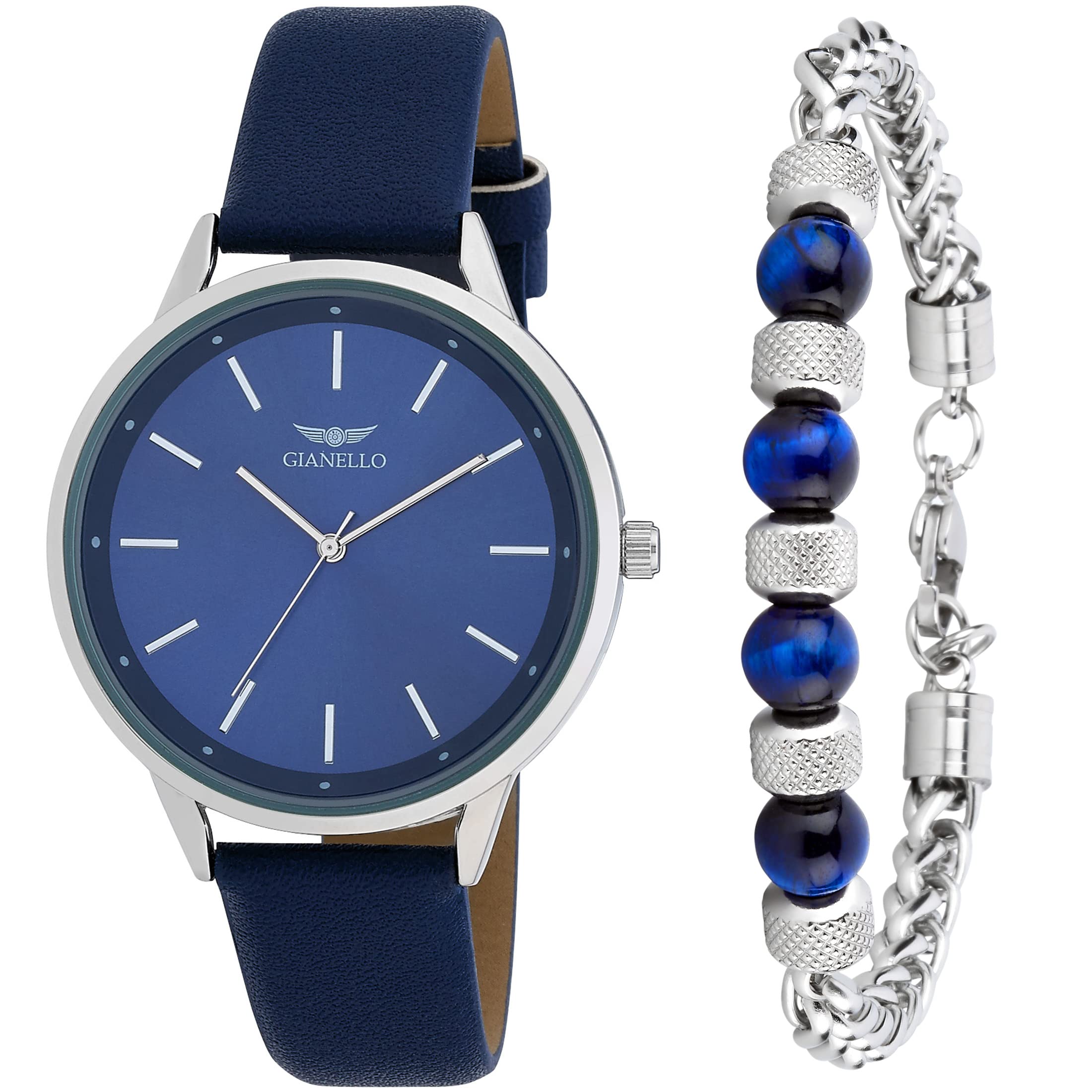 Gianello Luxury Men's Watch & Bracelet Set - Stylish Wristwatch & Jewelry Combo for Men, Perfect Gift for Dad, Boyfriend, Husband - Ideal for Business, Formal Events & Everyday Wear