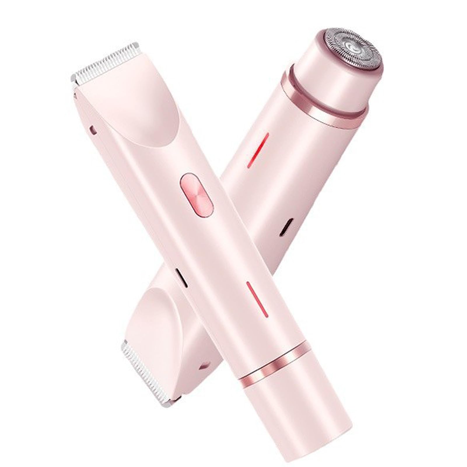 2 in 1 Electric Lady Shaver & Bikini Trimmer for Women - Dual Head Shaving System with Pink Design - Perfect for Travel, Home Use & Smooth Skin Care