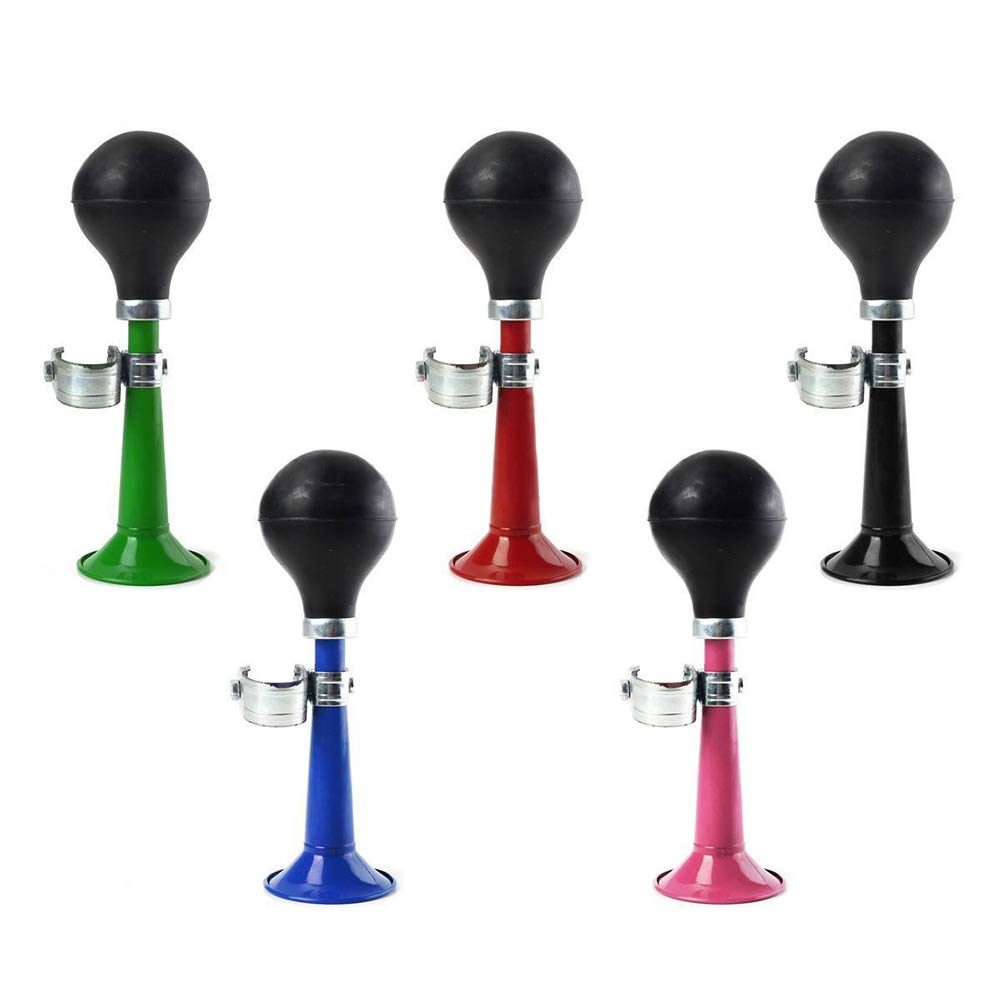 **Loud Bicycle Air Horn & Retro Bike Bell - Black Rubber Squeeze Alarm for Cycling Safety - Perfect for Urban Commuting & Mountain Biking**