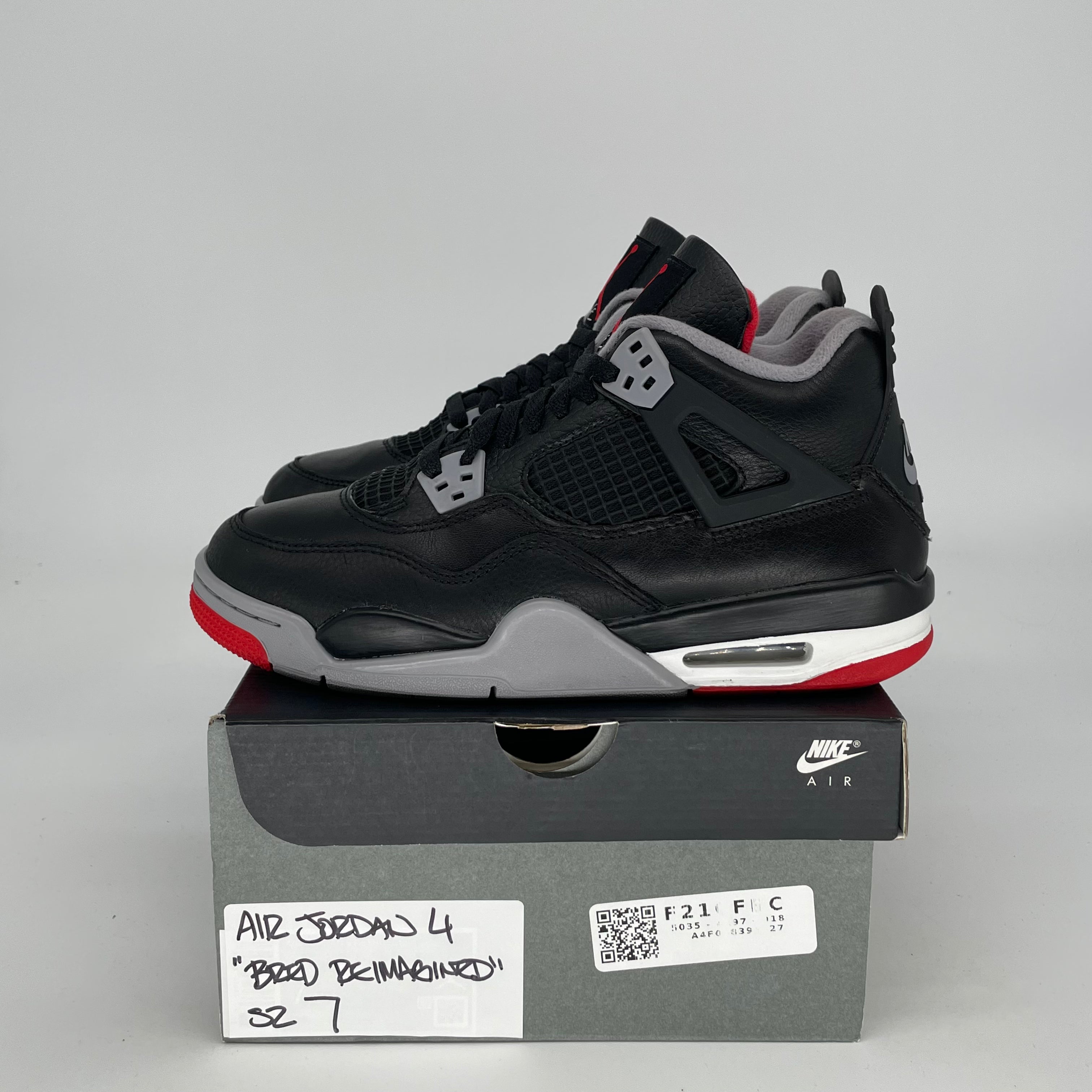 AIR JORDAN 4 BRED REIMAGINED Basketball Shoes - Men's Size 7/Women's Size 8.5 - Style Code FQ8213-006 | Perfect for Streetwear, Sneaker Collecting & Basketball Games