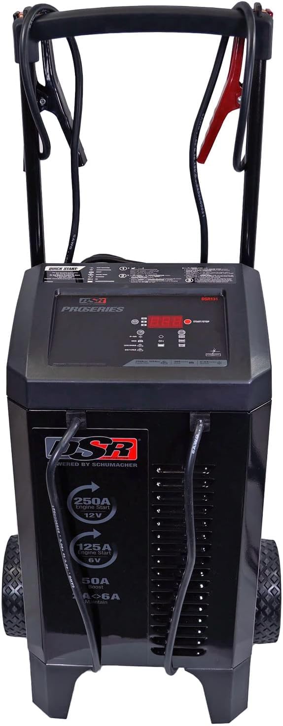 Schumacher Electric DSR131 250 Amp 12V/125 Amp 6V/50 Amp Smart Car Battery Charger - Automatic Auto Battery Charger, Maintainer & Portable Charger for Cars, Trucks, Motorcycles - Ideal for Dealers, Shops & Home Garage Use