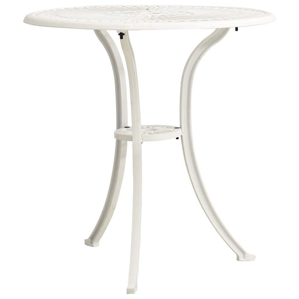 vidaXL White Round Cast Aluminum Patio Table - 24.4