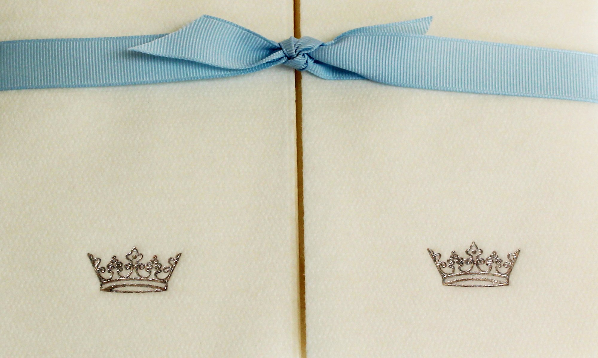 Premium Disposable Guest Hand Towels with Elegant Ribbon - Silver Crown Embossed Design - 200 Count - Perfect for Weddings, Parties & Upscale Restrooms