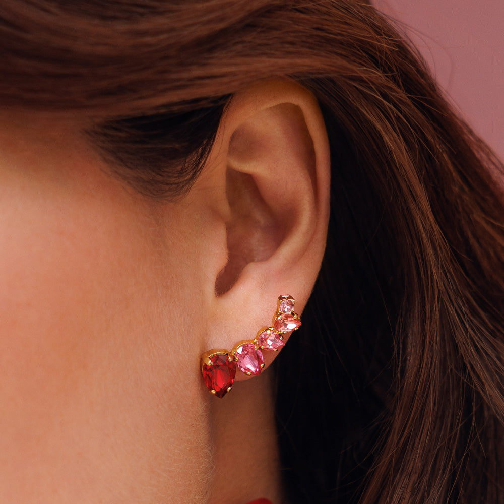 Julie Earrings - Elegant Scarlet Combo Dangle Earrings for Women | Perfect for Parties, Weddings & Date Nights