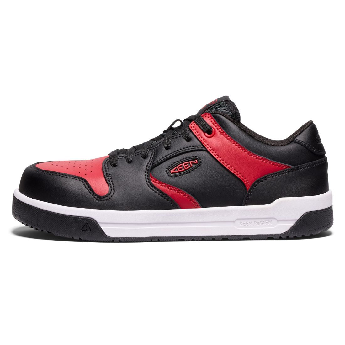 Keen Overton Men's Composite Toe Athletic Work Shoes - Lightweight Safety Shoes for Construction & Outdoor Work - Red/Black (Model 1029872) - Perfect for Job Sites, Hiking & Industrial Work Environments