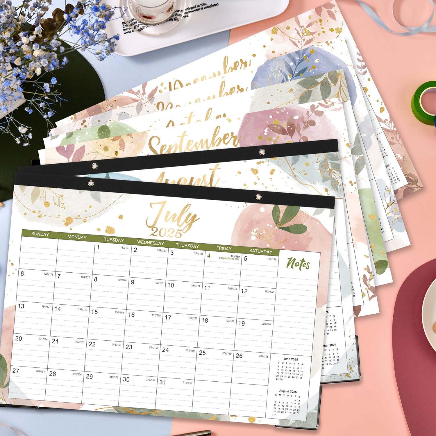 2025-2026 18-Month Desk Calendar | July 2025 - December 2026 | 14.6
