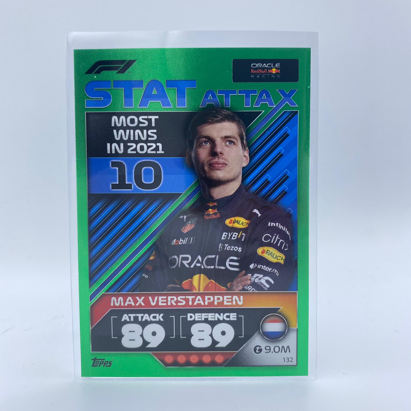 Max Verstappen #132 F1 Stat Attax 284/500 Turbo Attax 2022 - Most Wins Trading Card for Collectors & F1 Fans - Perfect for Sports Memorabilia Collections & Racing Enthusiasts