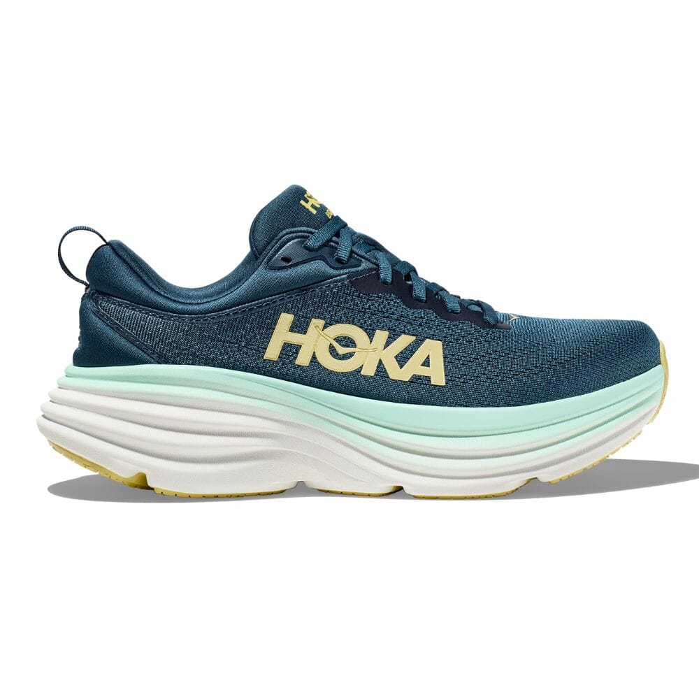 Hoka Men's Bondi 8 Running Shoes - Lightweight Cushioned Sneakers for Marathon, Jogging & Walking - Breathable Mesh Upper with Maximum Support & Comfort