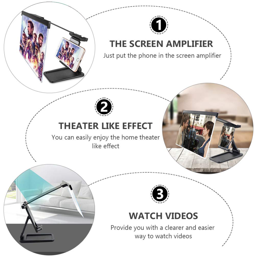 3D Phone Screen Magnifier Stand with Acrylic Lens - 20x Magnification for Smartphones & Tablets | Perfect for Watching Movies, Reading & Gaming Hands-Free