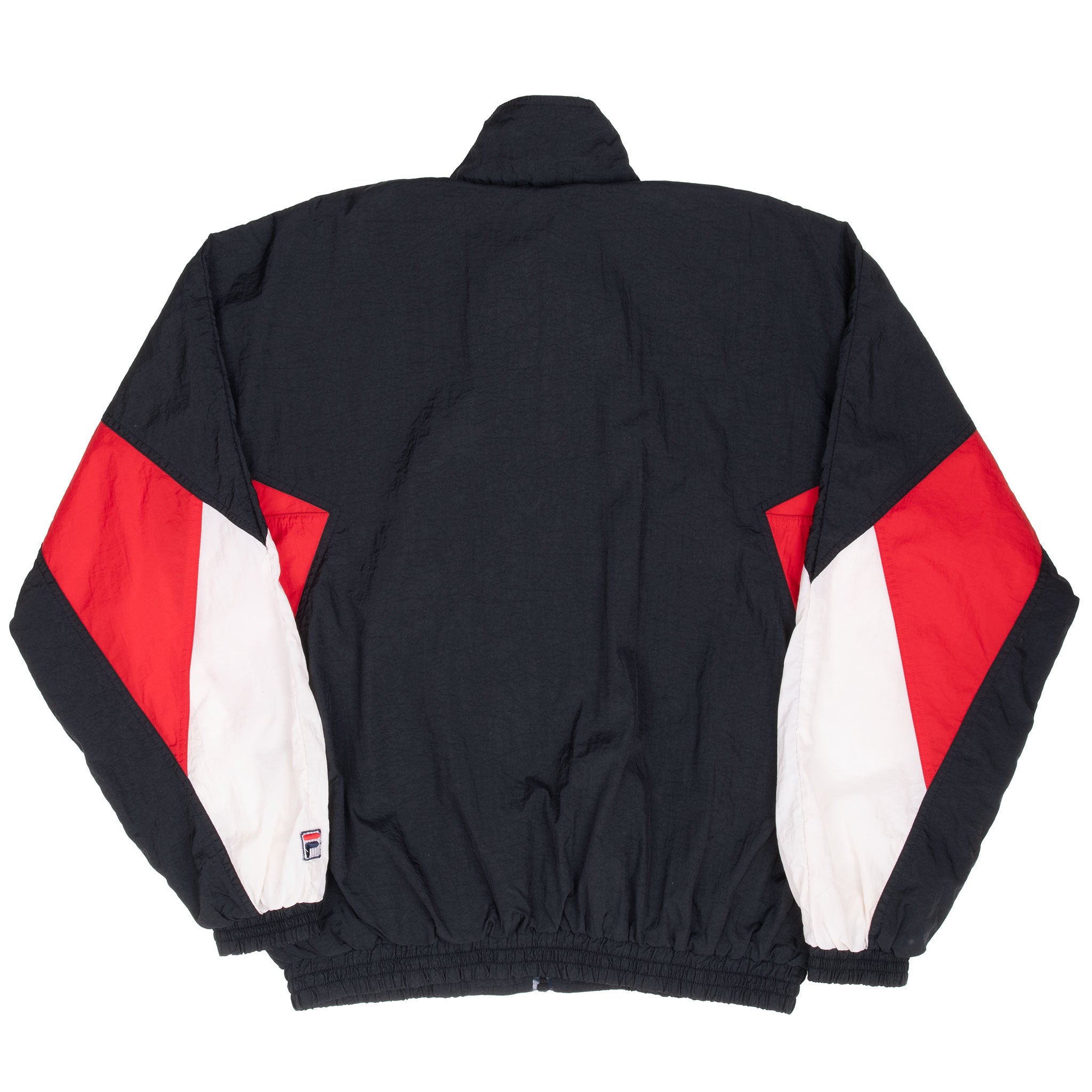 Vintage Fila Black Windbreaker Jacket 1990s Medium - Retro 90s Sportswear for Running, Hiking & Casual Streetwear