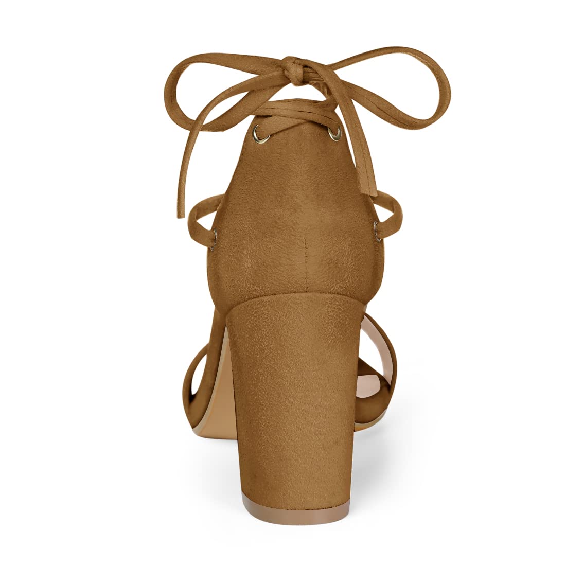 Allegra K Women's Strappy Chunky High Heel Sandals with Tie-Up Detail - Perfect for Parties, Weddings & Night Out