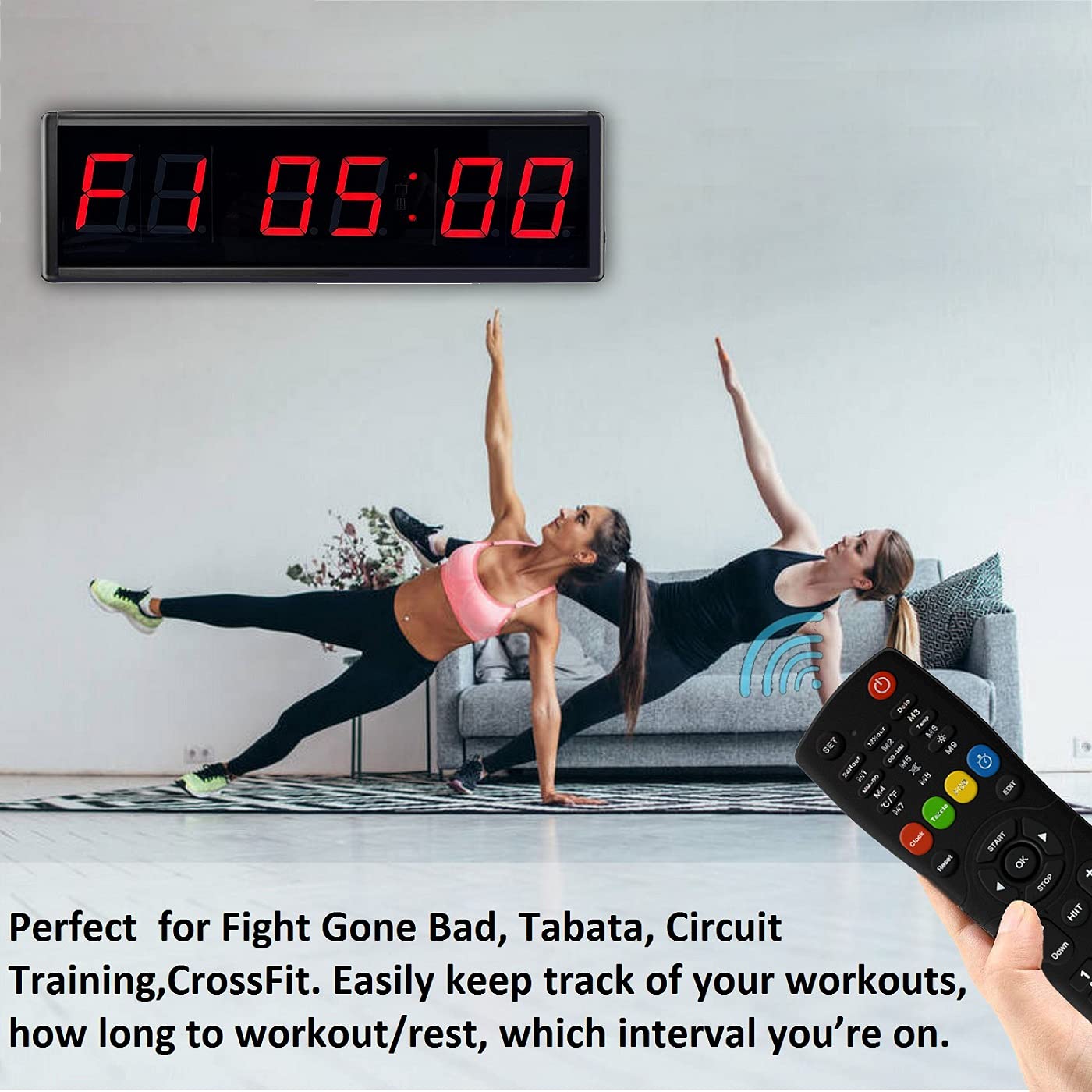 2.3 Inch LED Digital Countdown Wall Clock - Gym Timer & Stopwatch with Large Display for Fitness, Workouts, Kitchen, Office & Classroom Use