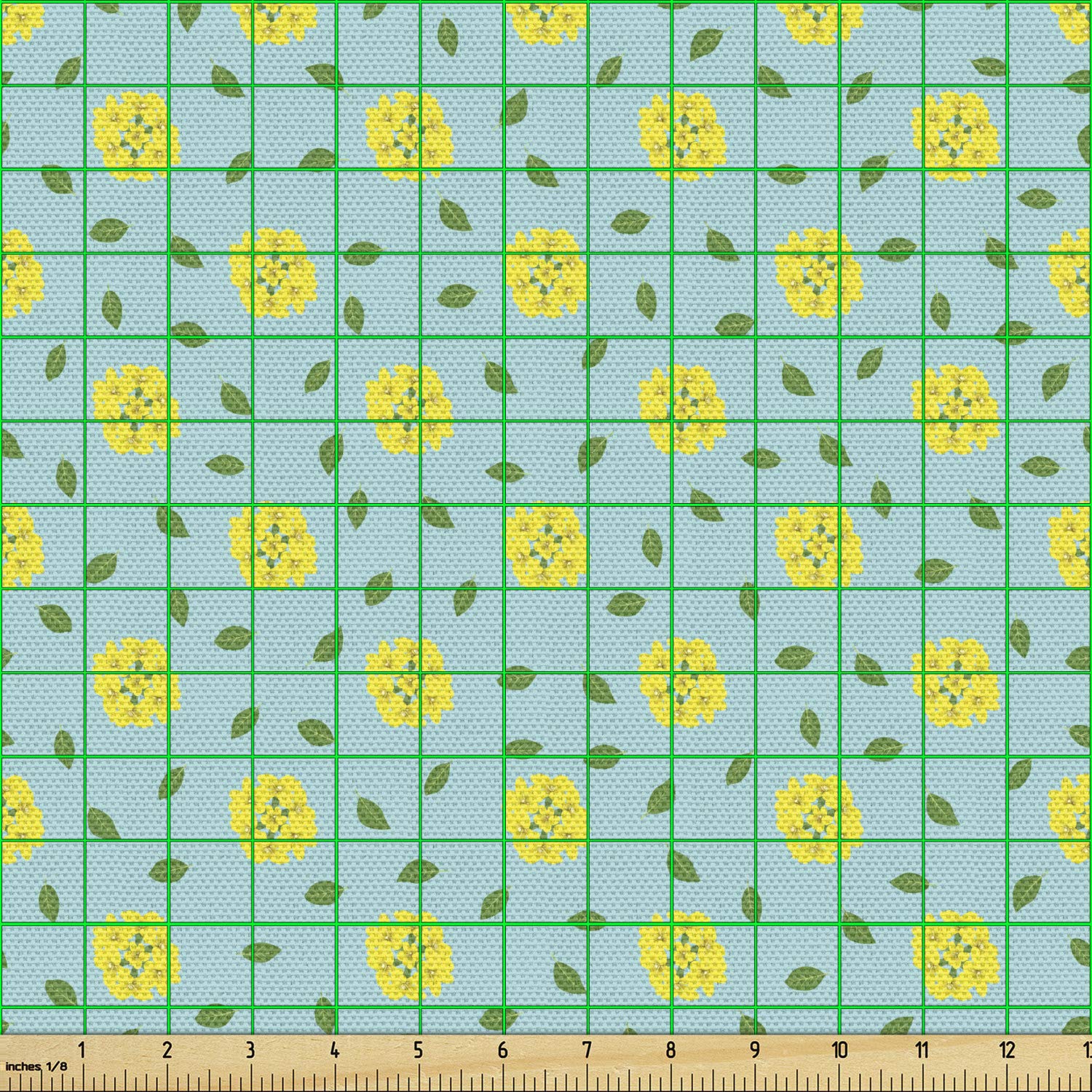 Ambesonne Spring Fabric - Minimal Leaves Floral Print for Upholstery, Home Decor - 10 Yards