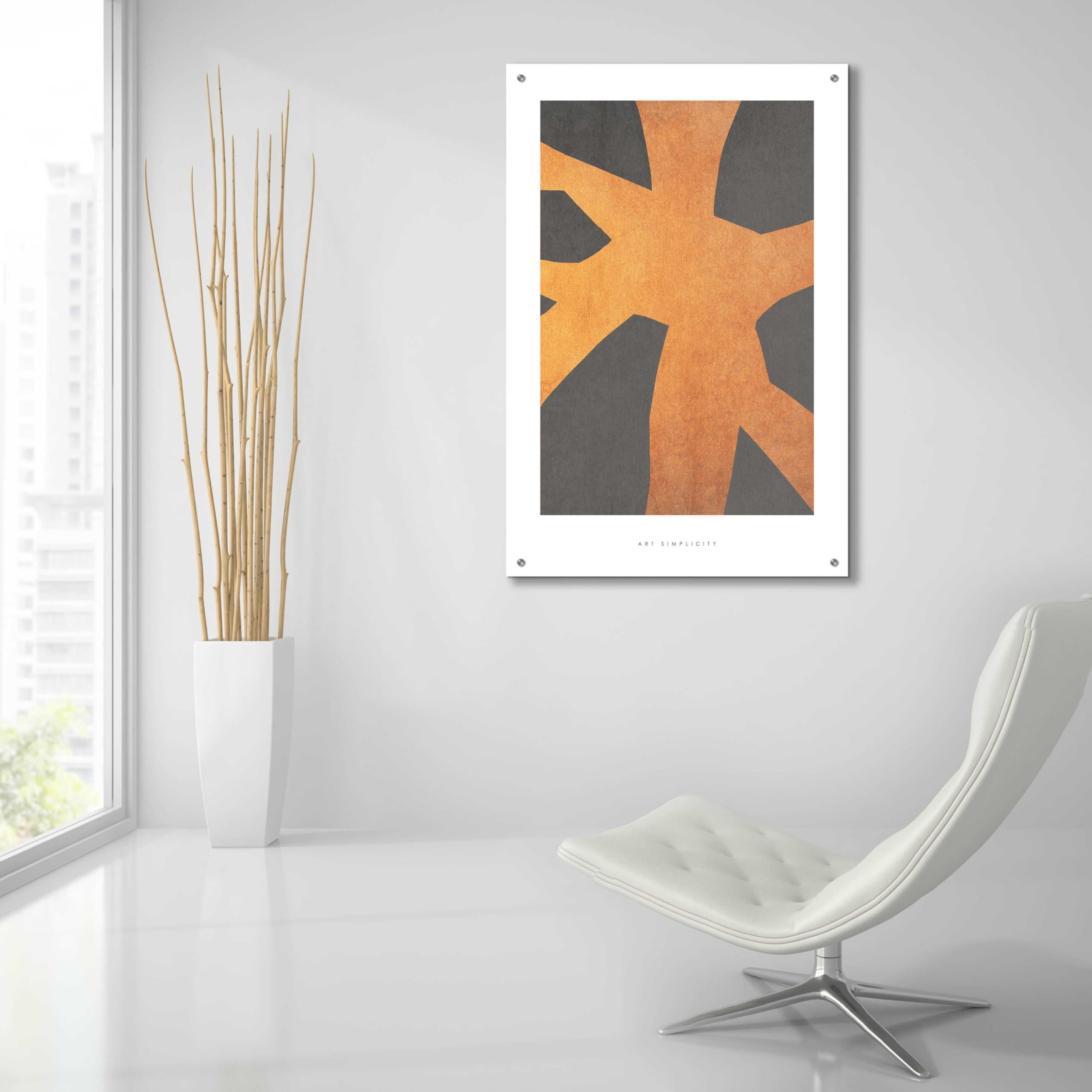 Epic Art 'Art Simplicity 2' by Design Fabrikken - Modern Acrylic Glass Wall Art Decor 24x36 Inches - Perfect for Living Room, Bedroom & Office Wall Decor