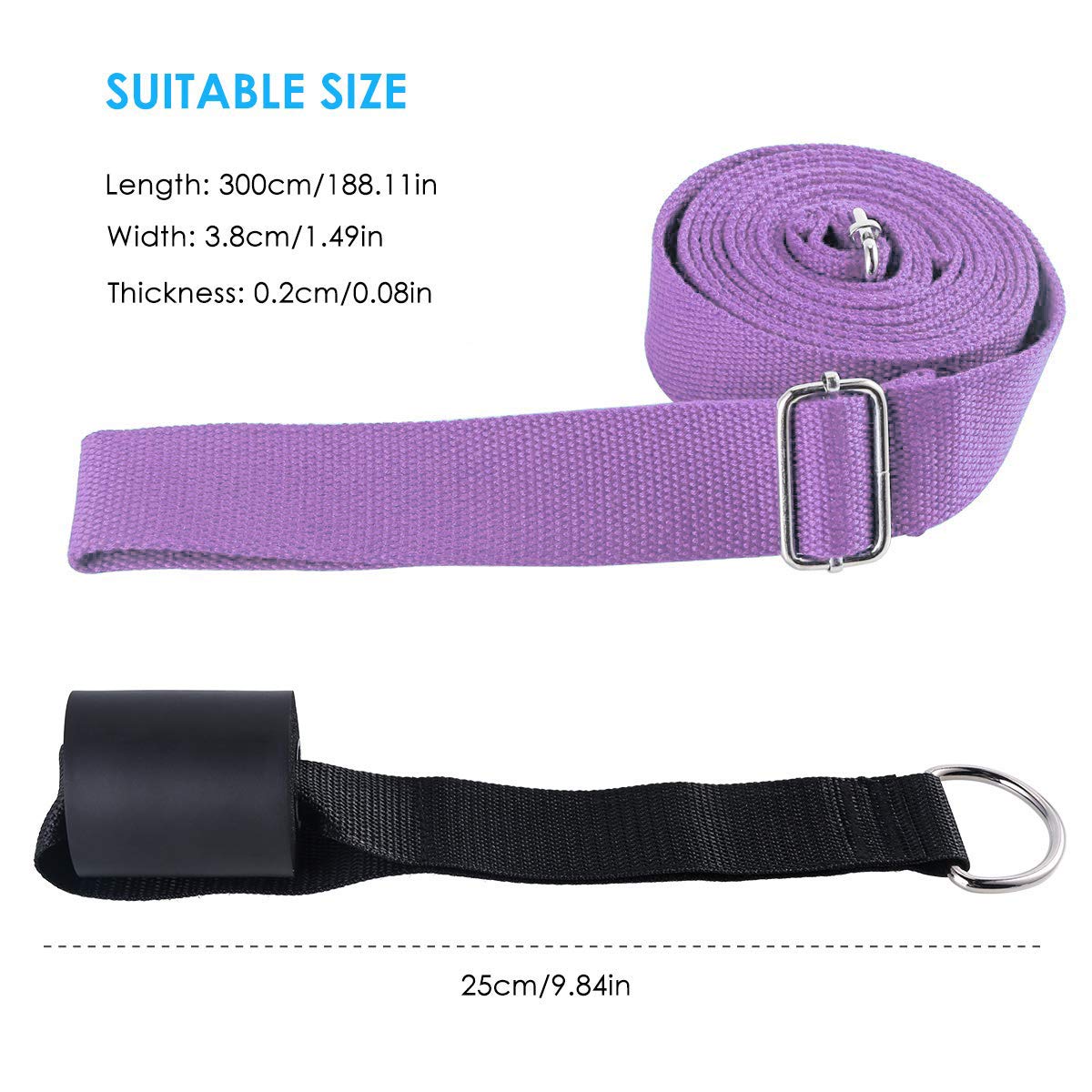 Adjustable Leg Stretch Strap with Door Anchor - Yoga, Ballet, Dance & Gymnastics Training Equipment for Improved Flexibility - Perfect for Home Workouts, Cheerleading & Stretching Exercises