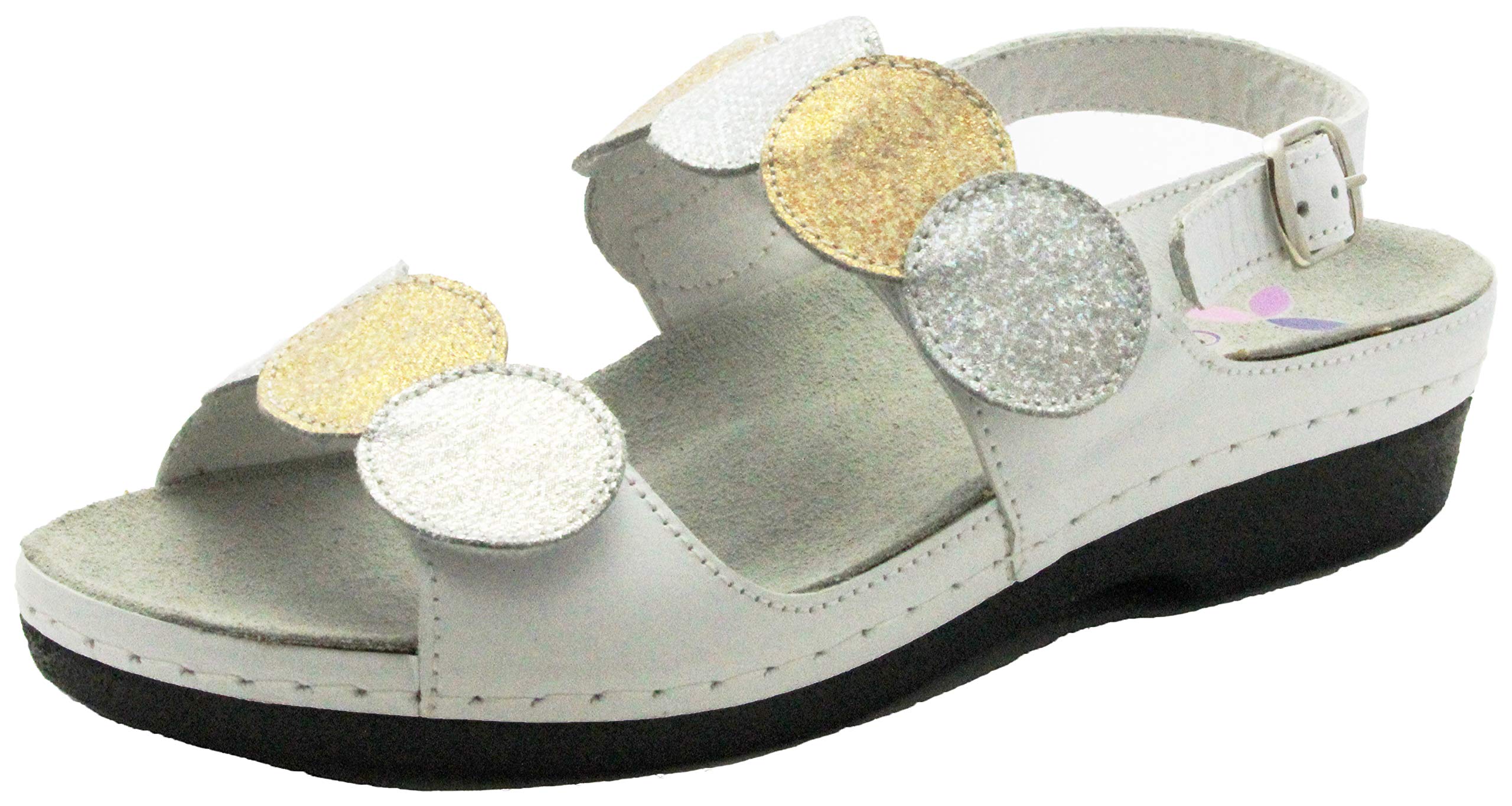 Helle Fashion Comfortable Women's Tula White Combo 2 Hook and Loop Slingback Sandals - Perfect for Casual Outings, Beach Wear, and Summer Strolls