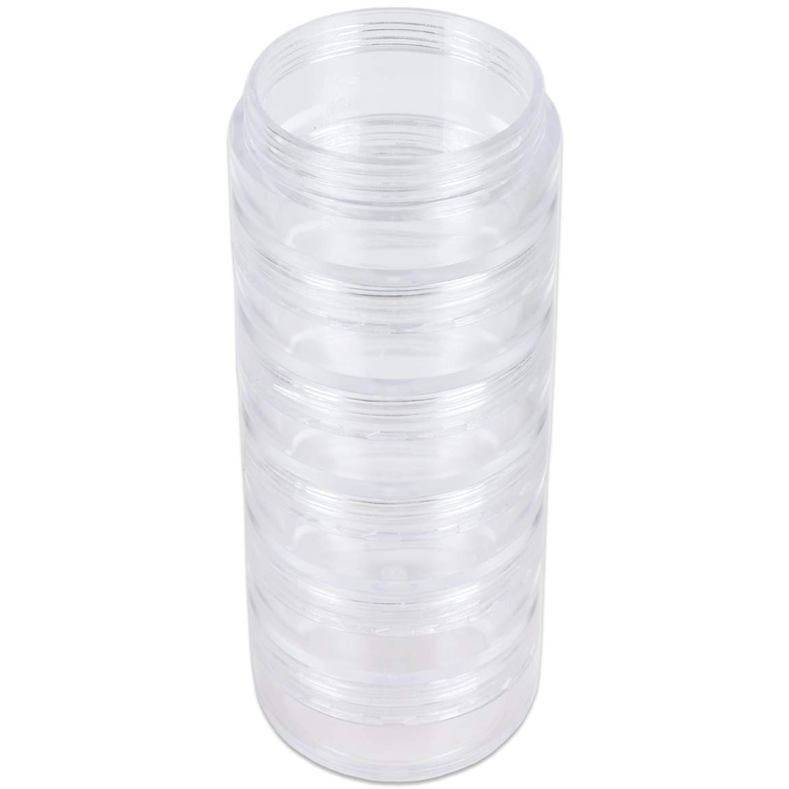 Beauticom® 36 Pack (216 Pieces) 10G/10ML Clear Round Stackable Reusable Plastic Jars for Organizing Art Supplies, Office Stationery, Workshop Tools, Makeup & Beauty Products - Perfect for Craft Rooms, Vanity Tables & DIY Storage Solutions