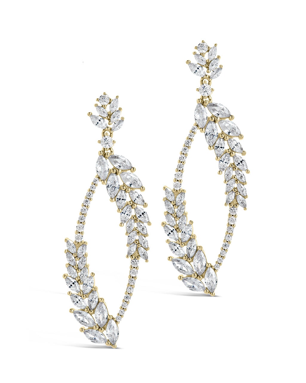 Elegant Gail Statement CZ Drop Earrings for Women - Sparkling Cubic Zirconia Dangle Earrings for Party, Wedding & Evening Events
