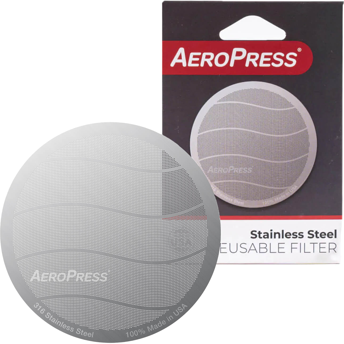 AeroPress Stainless Steel Coffee Filter - Reusable Fine Mesh Metal Filter for AeroPress Original & Go - Perfect for Travel, Camping & Home Brewing