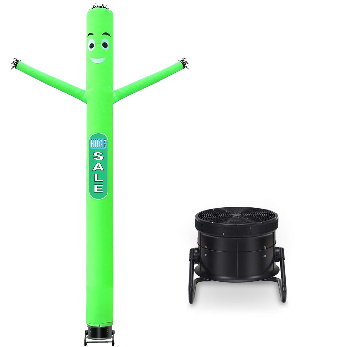 Tangkula 20ft Green Inflatable Dancing Tube Man with Blower - Wacky Waving Air Puppet for Grand Openings, Sales Events & Car Dealership Advertising - Includes Removable 