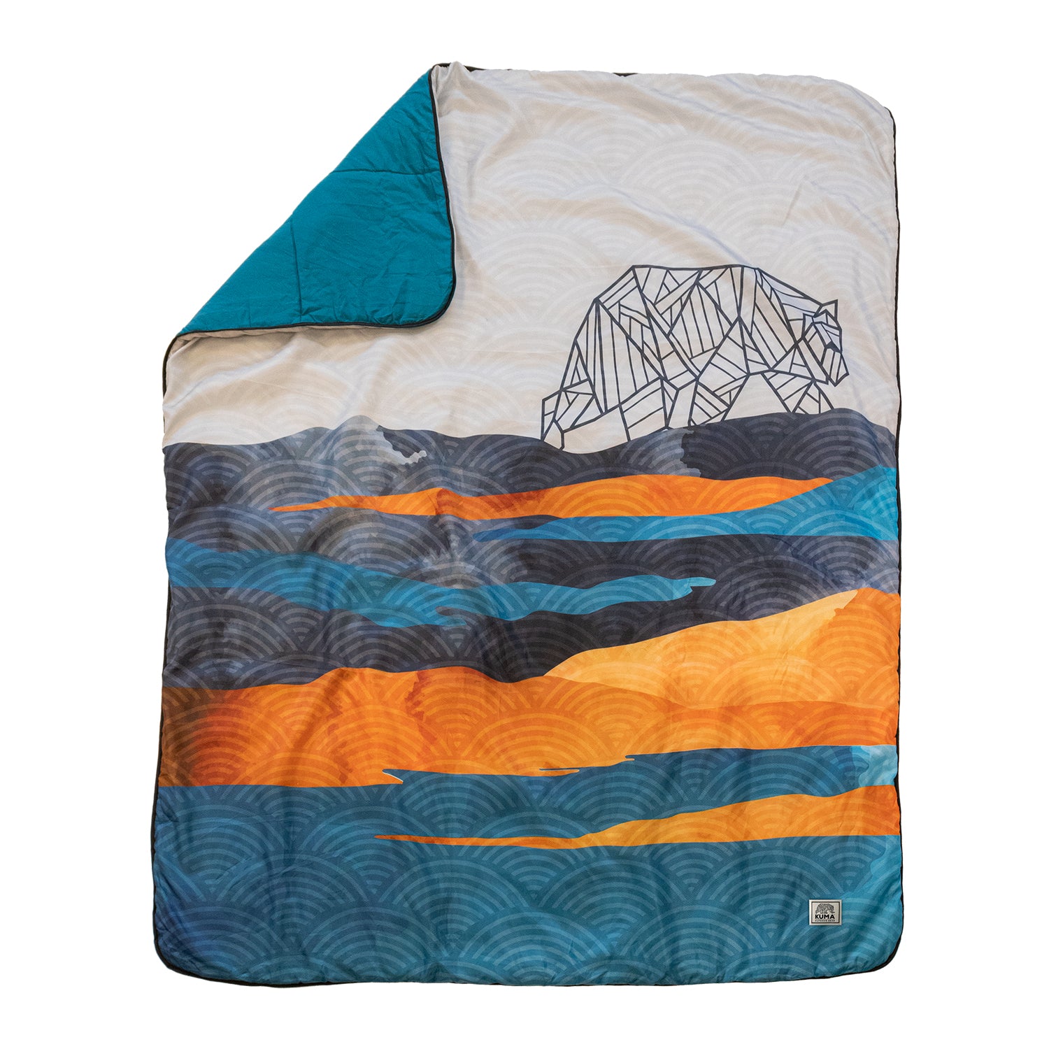 KUMA Kamp Blanket - Soft & Cozy Camping Blanket for Outdoor Adventures, Hiking, and Picnics - Mountainside Design - Perfect for Camping, Travel, and Home Use