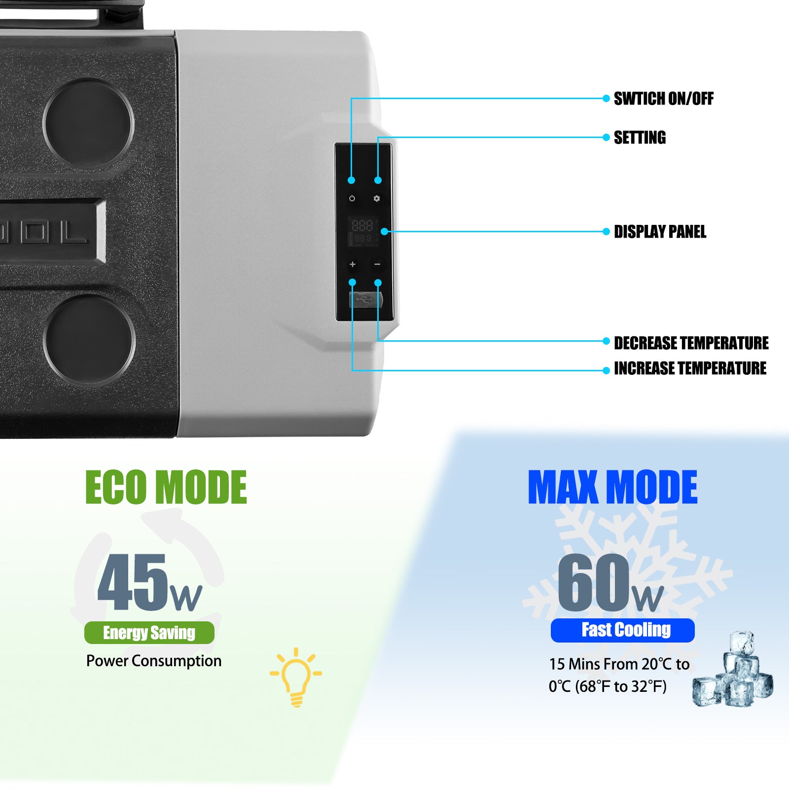 Alpicool CX30 12V Portable Car Refrigerator Freezer - 30 Quart Compact Fridge for Road Trips, Camping & Outdoor Adventures