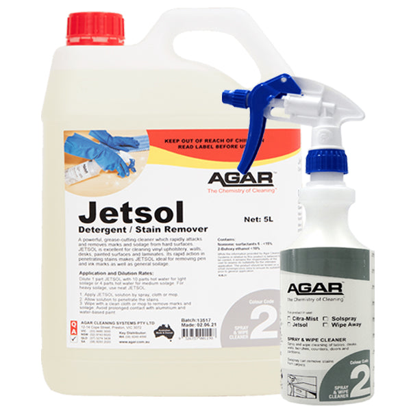 Agar Jetsol Laundry Detergent & Stain Remover - Powerful Cleaning for Clothes, Linens & Fabrics | Ideal for Home, Gym & Travel Use