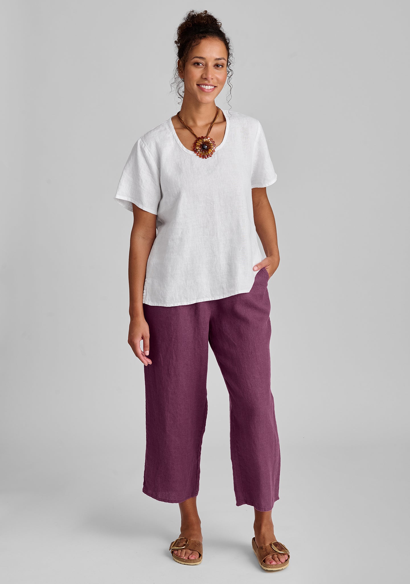 Comfortable Linen Pants with Elastic Waist for Women - Breathable Summer Casual Pants - Perfect for Travel, Yoga, and Lounge Wear
