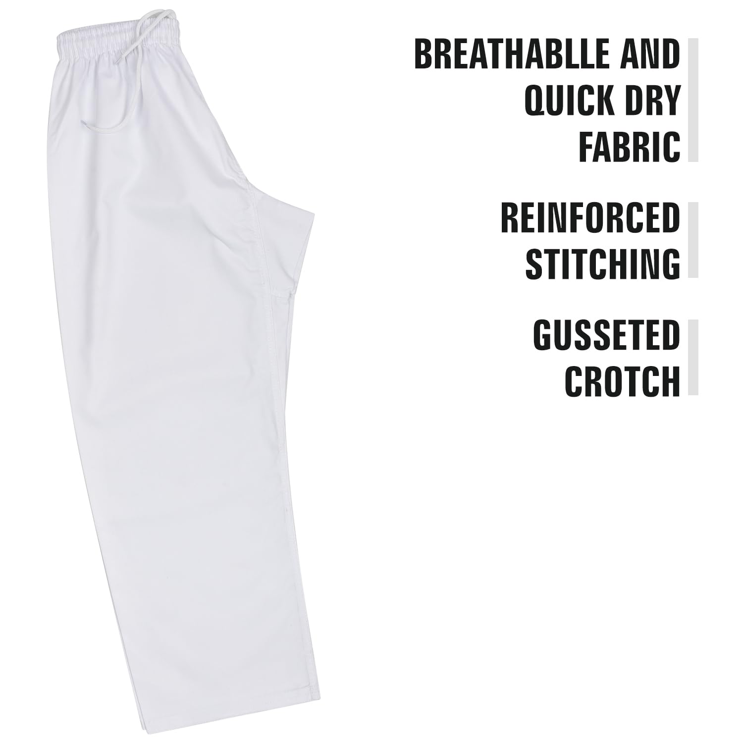 Premium 8oz White Karate Pants for Men - Adult Martial Arts Training Trousers | Perfect for Karate, Taekwondo & MMA Practice