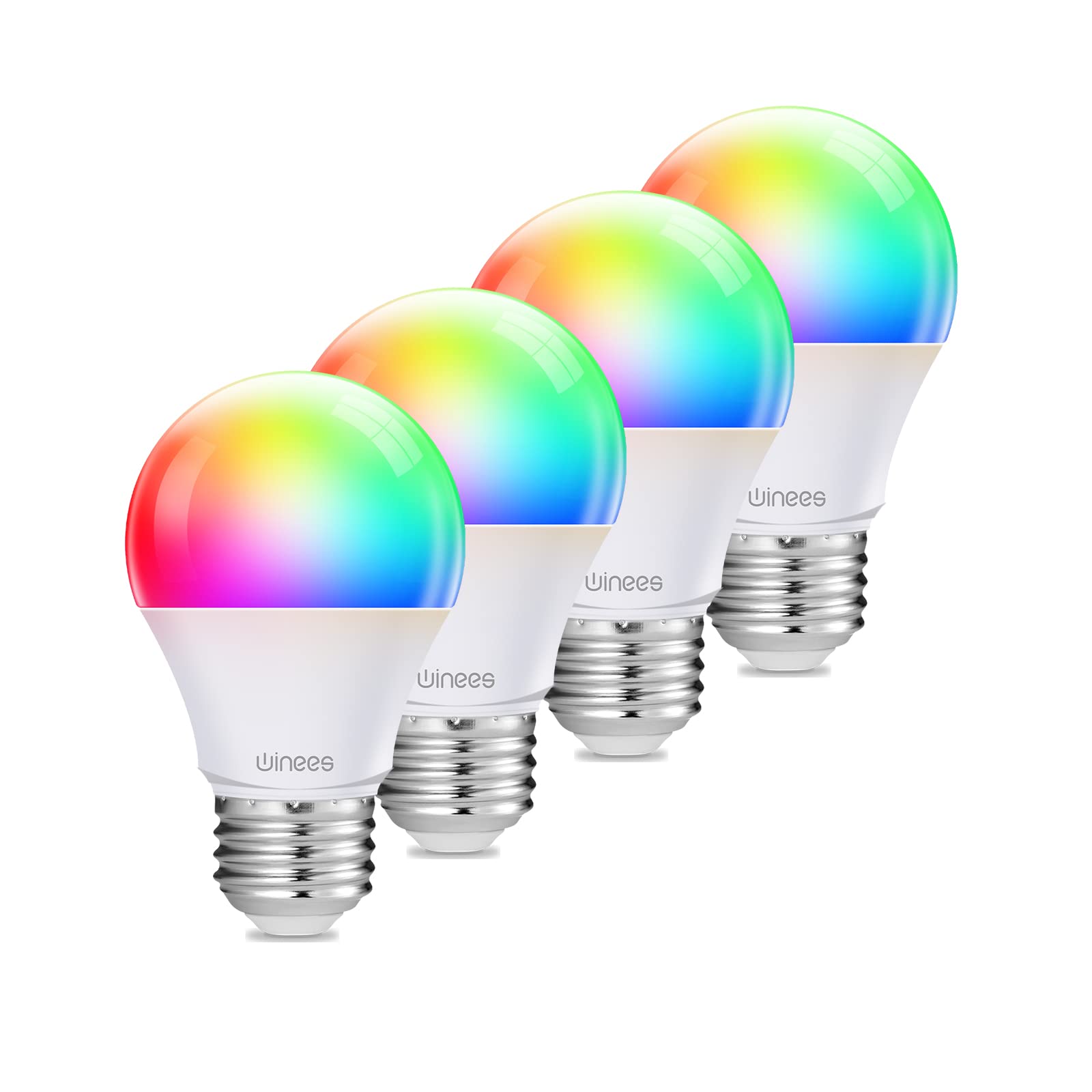 Smart WiFi Color Changing LED Light Bulb - A19 RGBW Dimmable Bulb Works with Alexa & Google Assistant, No Hub Required, 2.4Ghz WiFi (4 Pack) - Perfect for Home Lighting, Parties, and Smart Home Automation