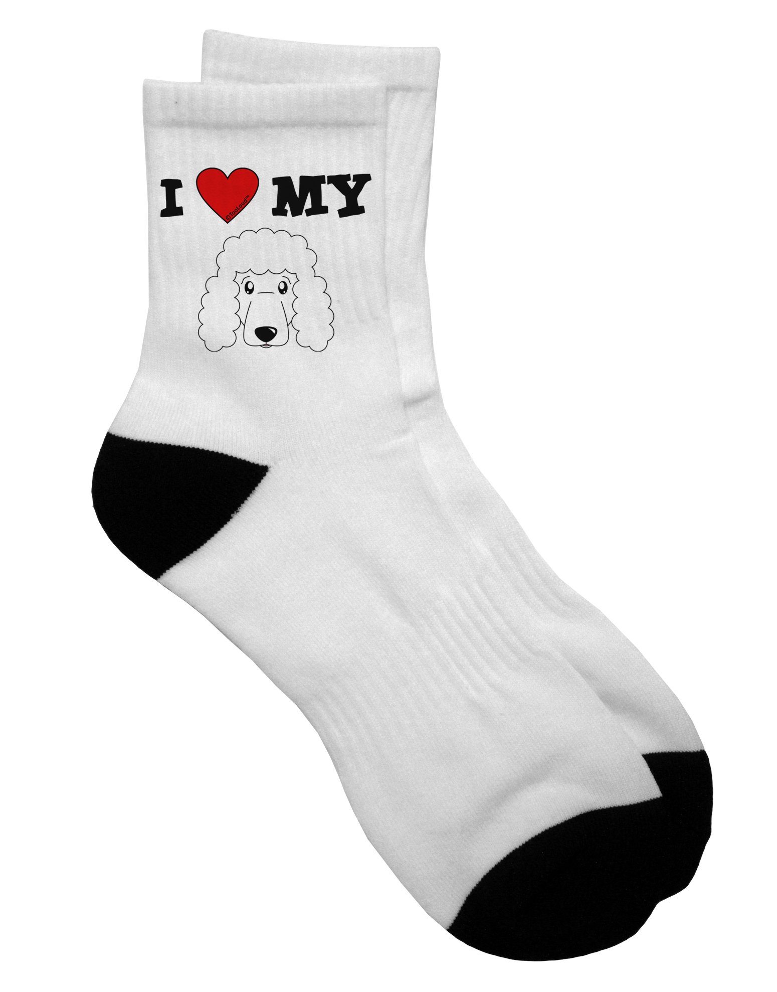 Cute Poodle Dog Print White Adult Short Socks - Funny Pet Lover Gift for Women & Men - Perfect for Casual Wear, Gifts & Dog Lovers