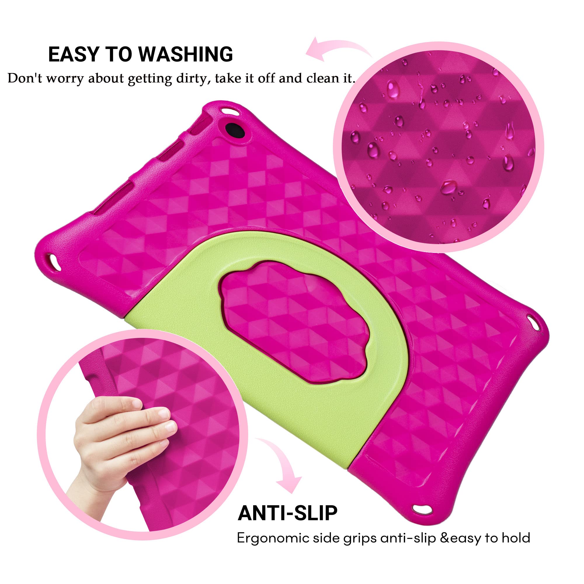 2023 New 10-inch Tablet Case for iPad 10 (2021/2023 11th/13th Gen) - Lightweight Anti-Slip Shockproof Kids-Friendly Protective Cover | Compatible with 10-inch Tablets (Not for iPad Pro/Samsung) - Rose Pink | Perfect for School, Travel & Home Use