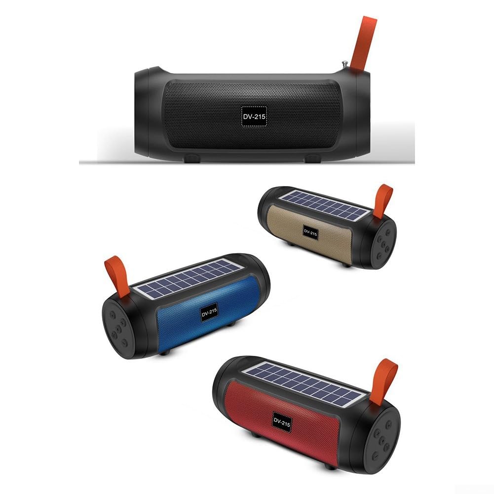 Portable Solar Bluetooth Speaker with Flashlight & Card Slot - Wireless Outdoor Boombox for Camping, Beach, Hiking (Blue)