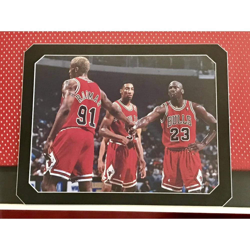 Authentic Michael Jordan Scottie Pippen Dennis Rodman Triple Signed Chicago Bulls Framed Jerseys - UDA & JSA Certified - Perfect for Sports Memorabilia Collectors & Man Cave Decor