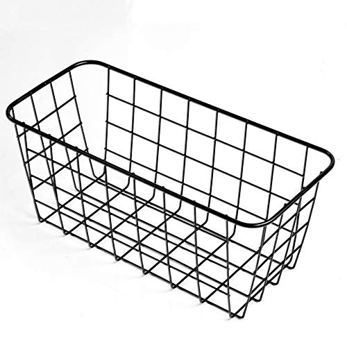 Stainless Steel Wall Mounted Kitchen Storage Baskets - Durable Wire Organizer Bins with Lids for Spices, Utensils & Small Items - Perfect for Pantry, Bathroom & Garage Organization