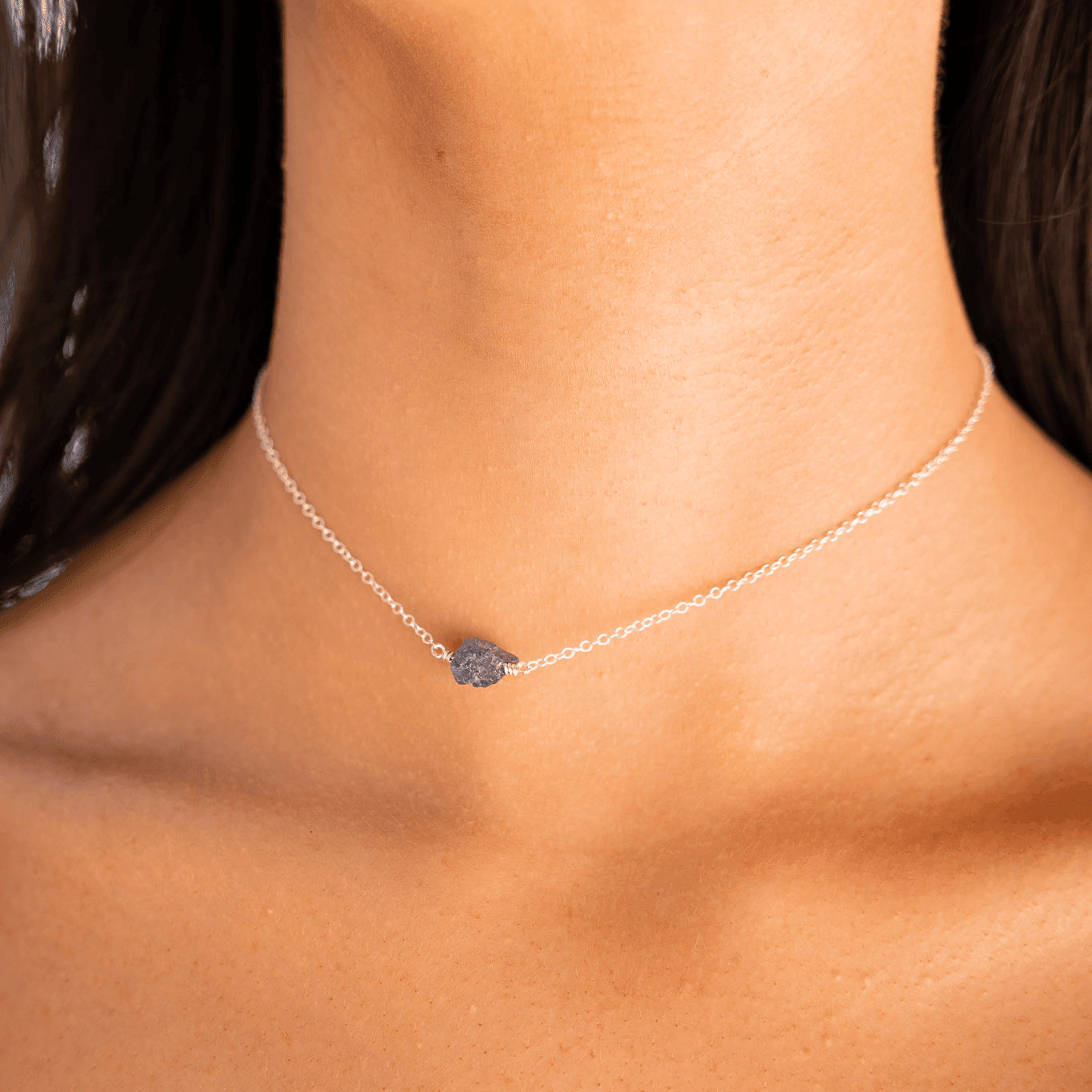 Natural Tanzanite Crystal Nugget Choker Necklace - Raw Tanzanite Gemstone Jewelry for Women - Perfect for Boho, Wedding & Everyday Wear
