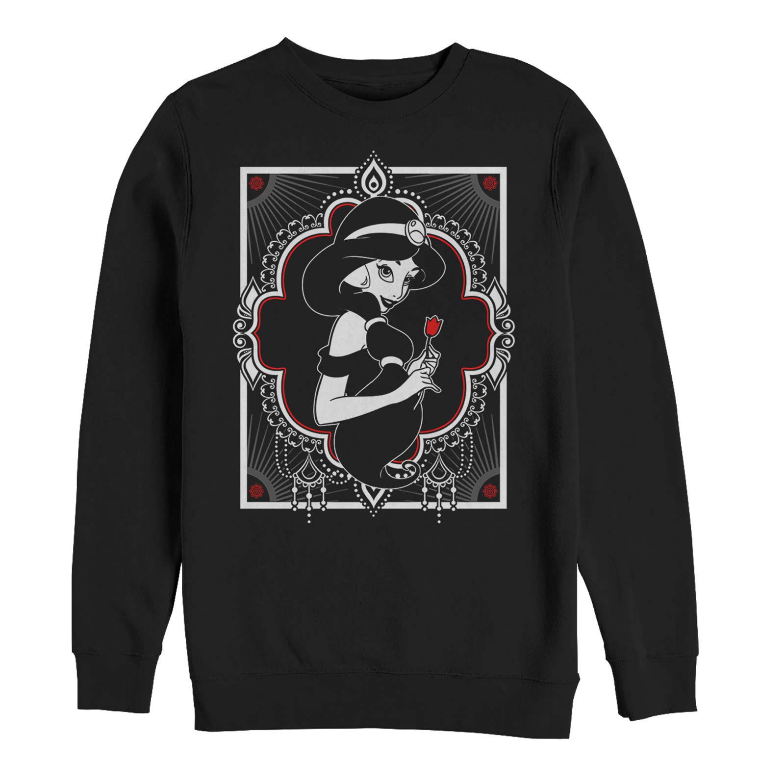 Men's Aladdin Jasmine Rose Print Sweatshirt - Disney Inspired Pullover Hoodie for Casual Wear, Cosplay & Disney Theme Parties