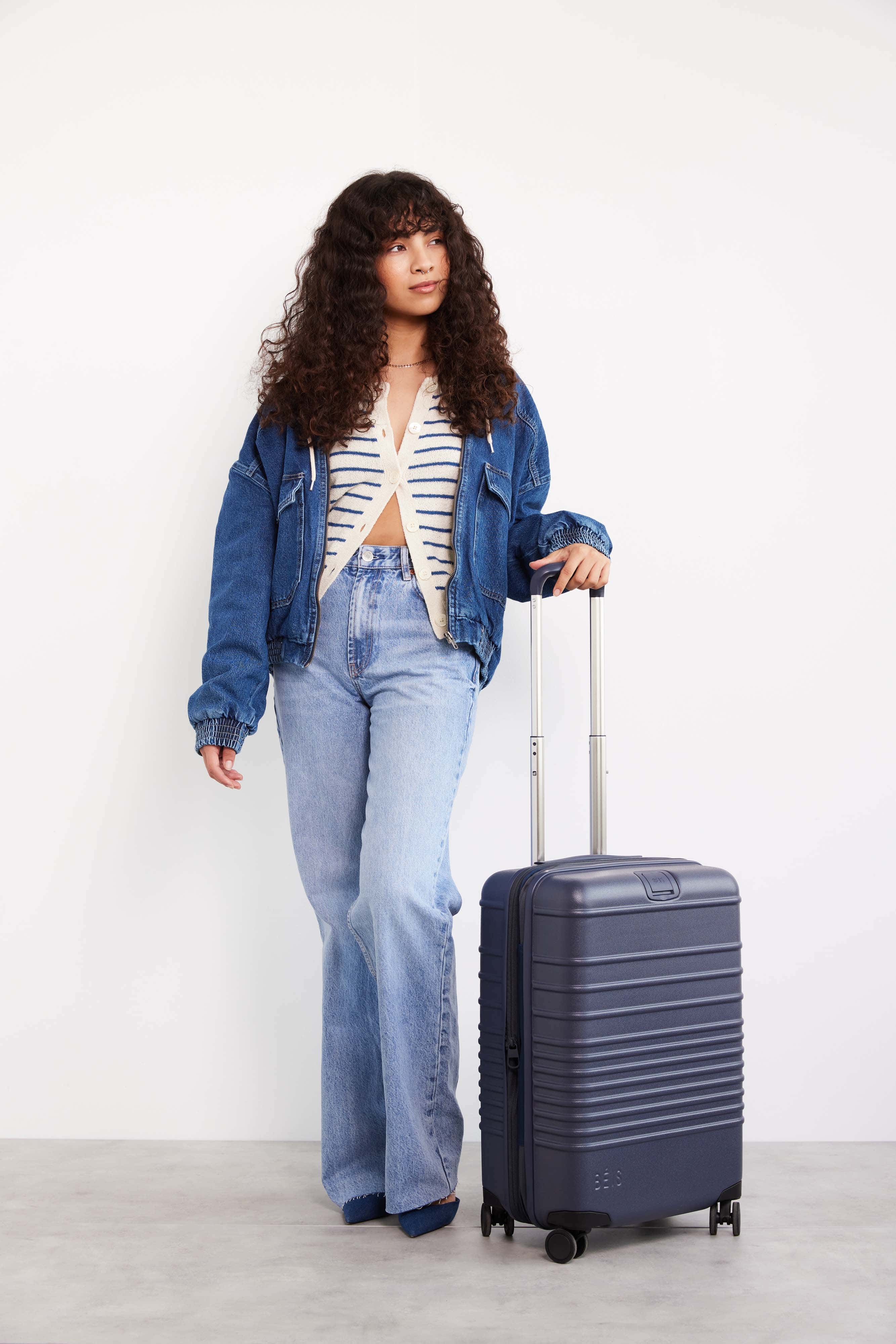 Navy Blue Carry On Luggage with Spinner Wheels - Perfect for Air Travel, Business Trips & Weekend Getaways