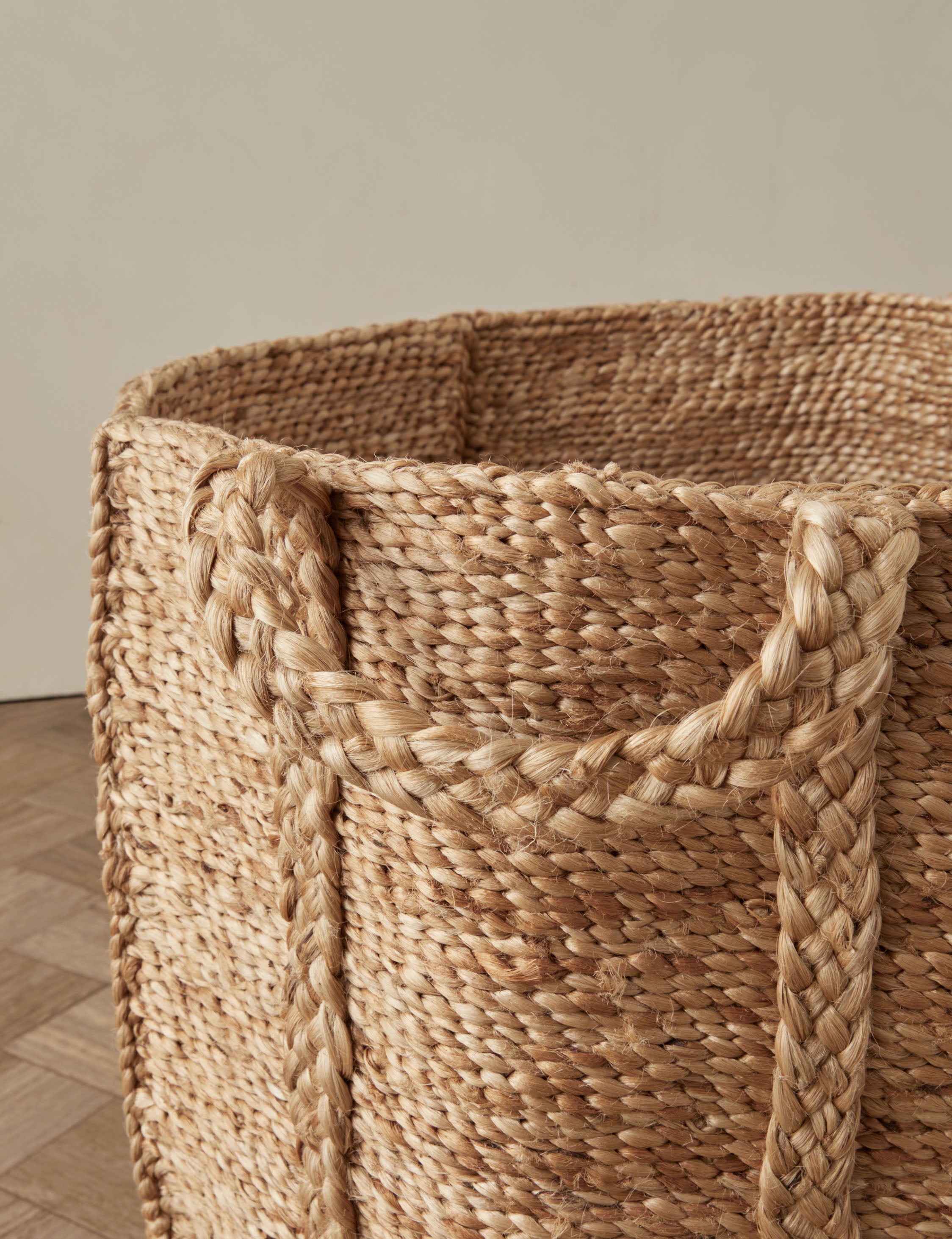 J'Jute Bronte Basket - Handwoven Natural Jute Storage Basket for Home Organization, Laundry, Toys, and Blankets | Eco-Friendly & Stylish Decor