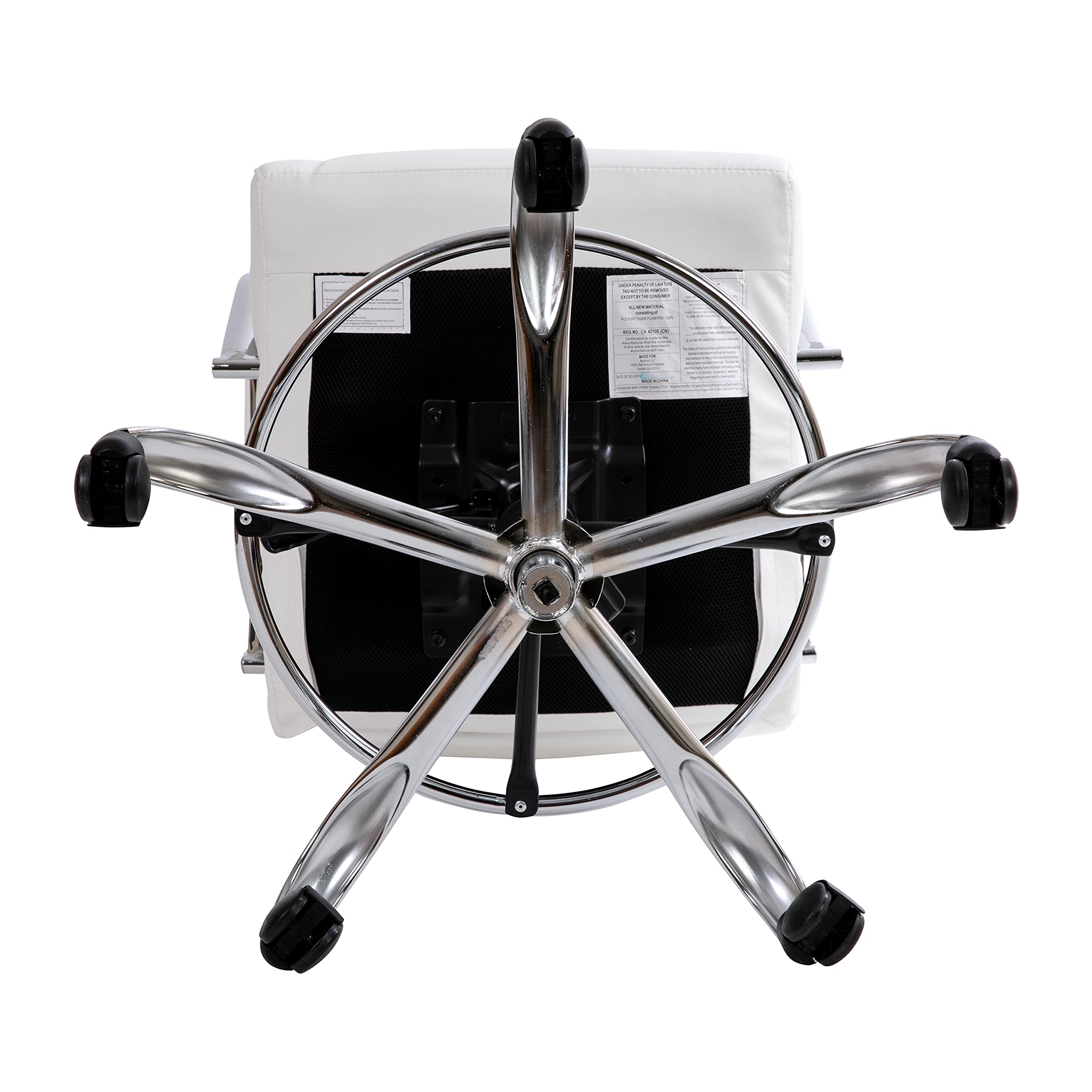 Whitney Mid-Back Swivel LeatherSoft Office Chair with Foot Ring - Adjustable Drafting Chair for Home & Office