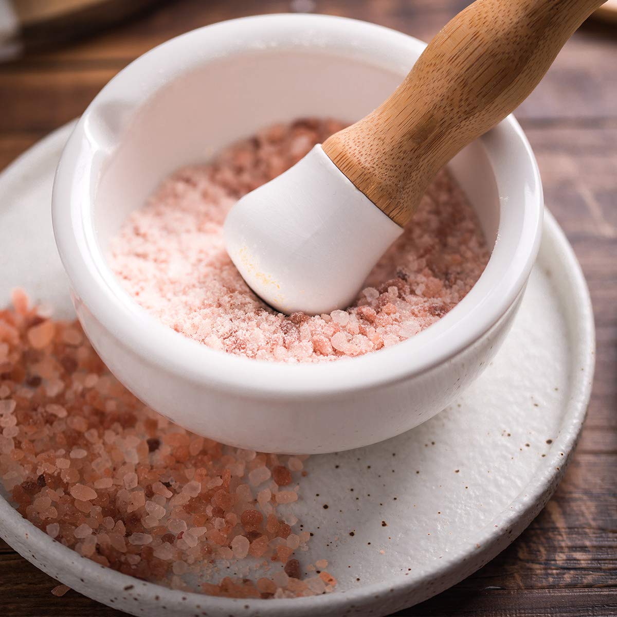Premium Porcelain Mortar and Pestle Set – Spice Grinder, Herb Crusher, Pill Grinder, Pesto Maker – Non-Slip Base with Lid – Perfect for Kitchen, Pharmacy & DIY Herbal Remedies