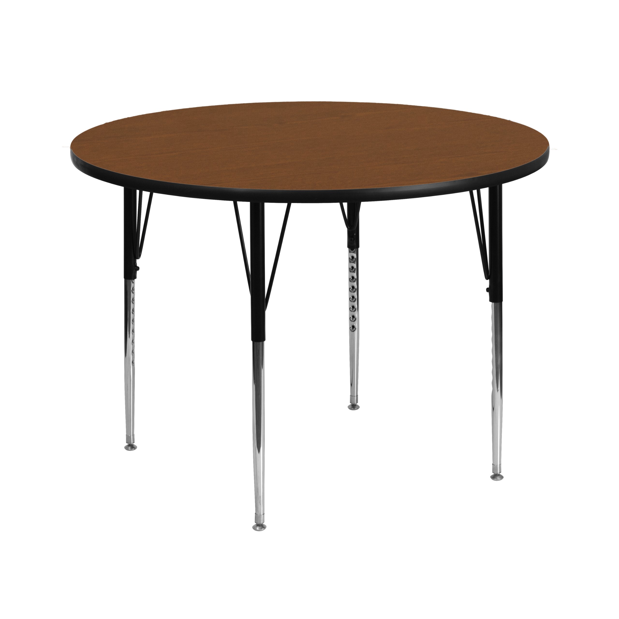 Flash Furniture 42-Inch Round Oak Laminate Activity Table with Adjustable Legs - Perfect for Classrooms, Offices, and Home Study Areas