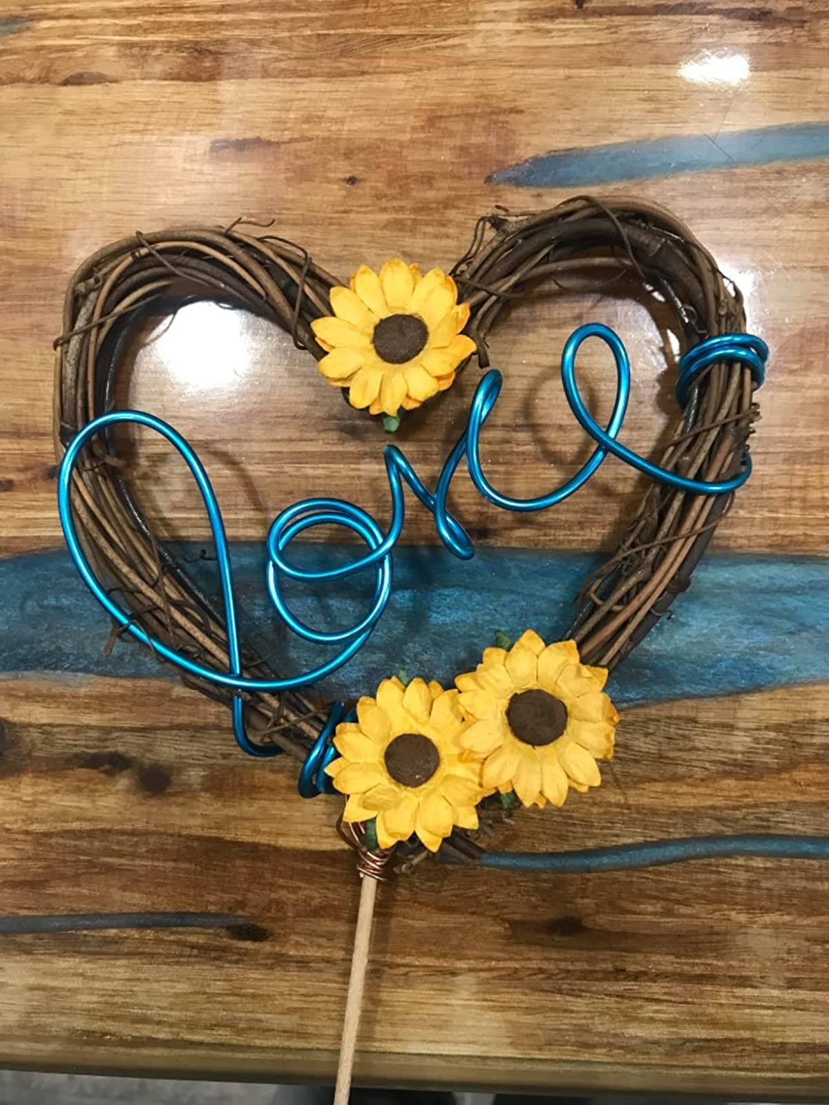 Rustic Sunflower Cake Topper for Wedding Reception - Handmade Floral Cupcake Decorations - Perfect for Wedding Cakes, Anniversary Celebrations & Bridal Showers