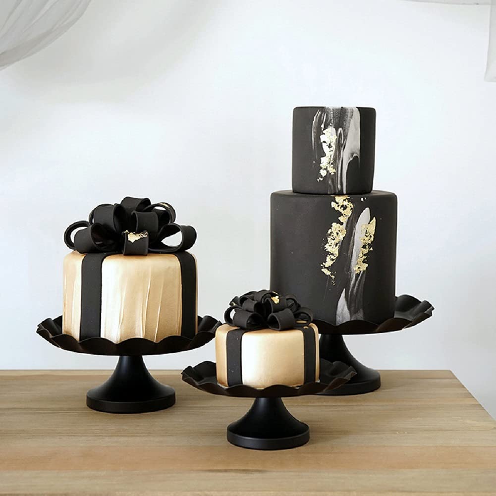 16PCS Black Metal Cake Stand Set - Cupcake Stands, Dessert Tray for Birthday Parties, Baby Showers & Weddings - Elegant Home Display Plates for Table Decoration & Dessert Presentation