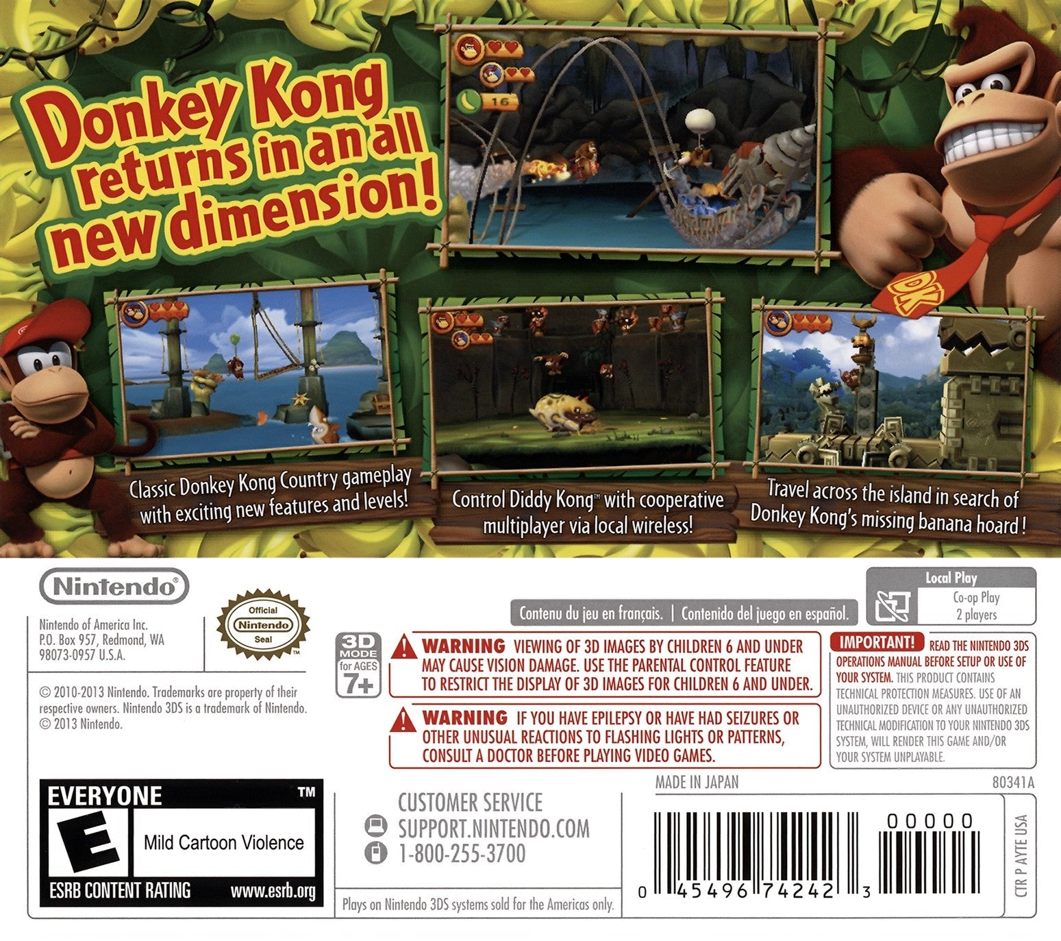 Donkey Kong Country Returns 3D - Nintendo 3DS Game | Action-Adventure Platformer | Perfect for Travel & Family Game Nights