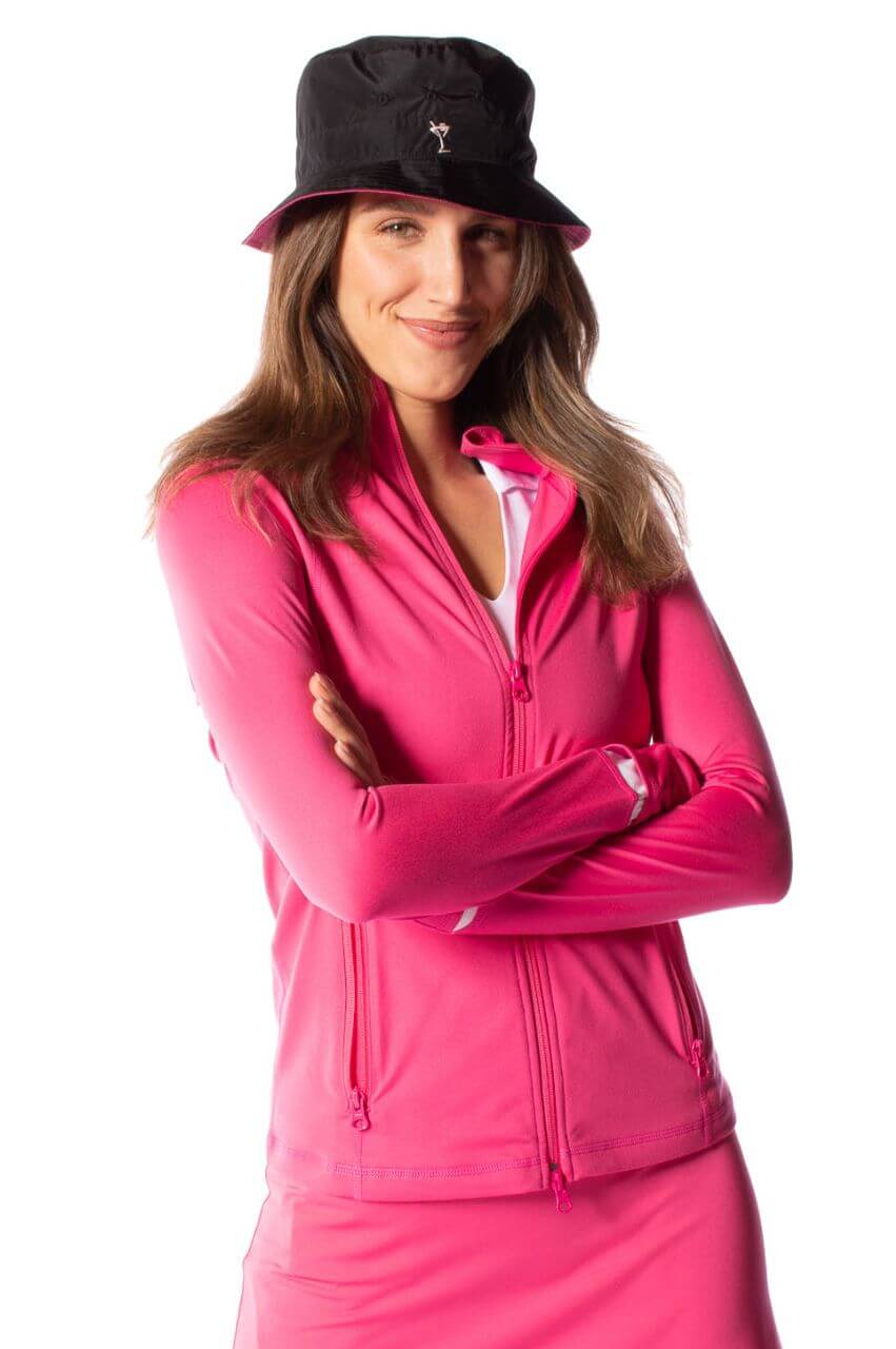 Stylish Black & Hot Pink Reversible Bucket Hat for Women & Men - Sun Protection Summer Beach Hat for Outdoor Activities, Travel, and Fashion