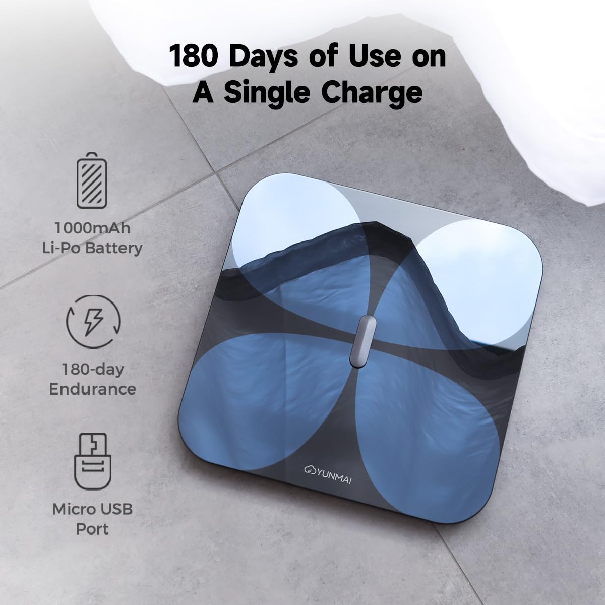 Yunmai Smart Body Composition Scale - Accurate Digital Bluetooth Bathroom Scale with BMI, Body Fat, Muscle Mass & 13 Health Metrics - Rechargeable, 400lb Capacity - Syncs with Apple Health - Perfect for Home Gym, Weight Loss Tracking & Fitness Enthusiasts